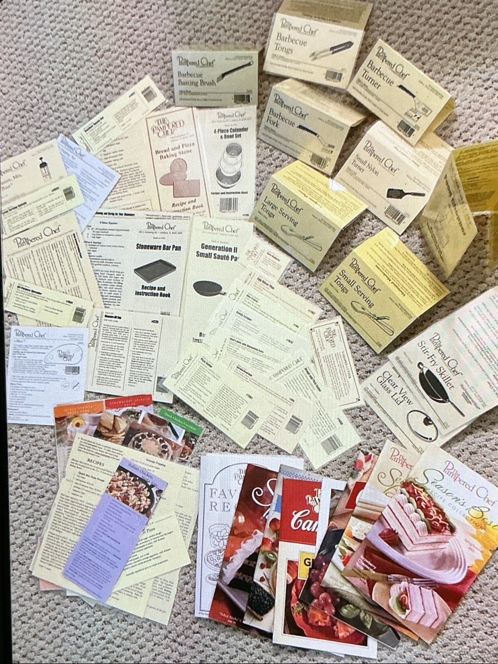 Pampered Chef Recipe Pamphlets & Inserts - Cream, Black, Red, Green